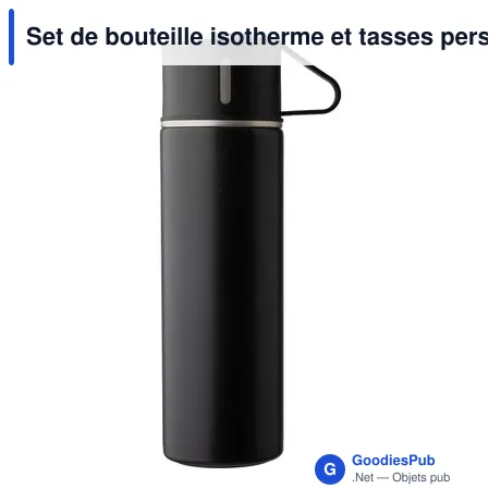 Set de bouteille isotherme et tasses personnalisables avec logo