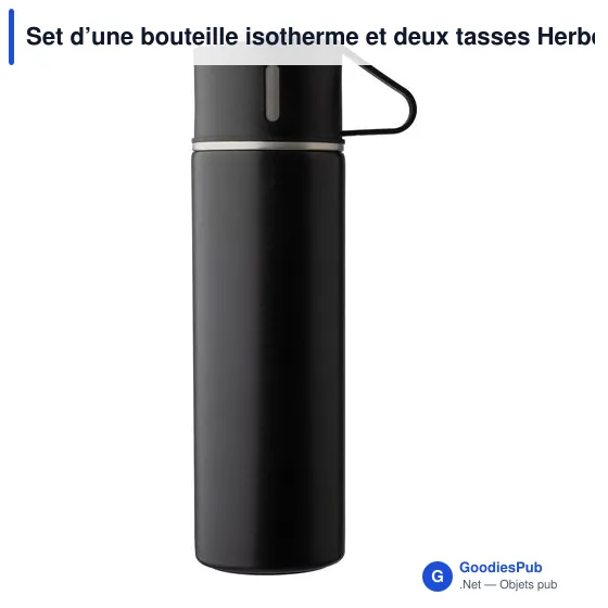 Set de bouteille isotherme et tasses personnalisables avec logo - Image 1