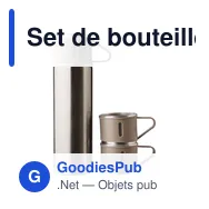 Set de bouteille isotherme et tasses personnalisables avec logo - Miniature 2