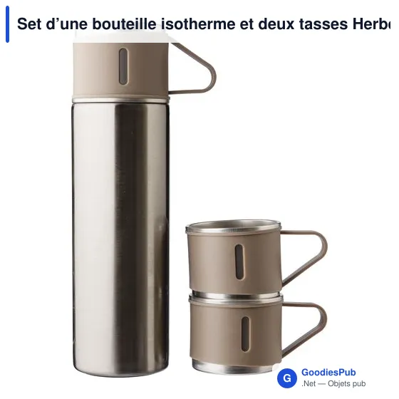Set de bouteille isotherme et tasses personnalisables avec logo - Image 11