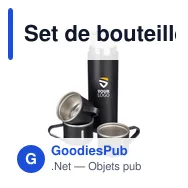 Set de bouteille isotherme et tasses personnalisables avec logo - Miniature 3