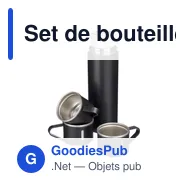 Set de bouteille isotherme et tasses personnalisables avec logo - Miniature 5