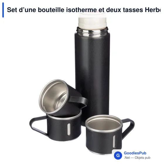 Set de bouteille isotherme et tasses personnalisables avec logo - Image 5