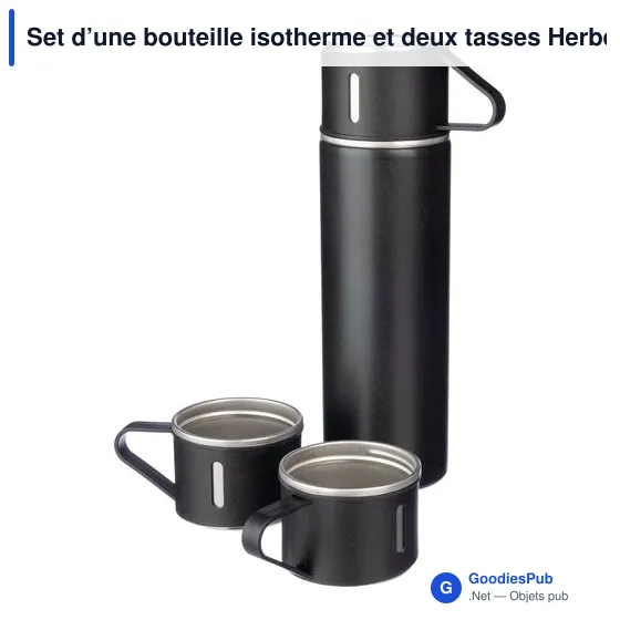 Set de bouteille isotherme et tasses personnalisables avec logo - Image 6