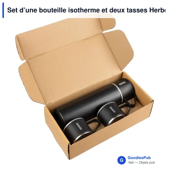 Set de bouteille isotherme et tasses personnalisables avec logo - Image 8