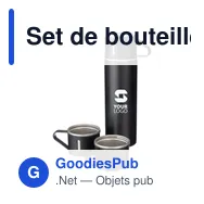Set de bouteille isotherme et tasses personnalisables avec logo - Miniature 9