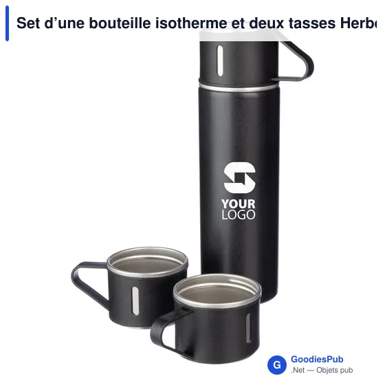 Set de bouteille isotherme et tasses personnalisables avec logo - Image 9
