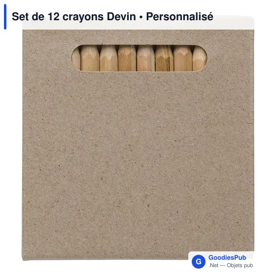 Set de 12 crayons personnalisables avec logo - Devin - Image 1