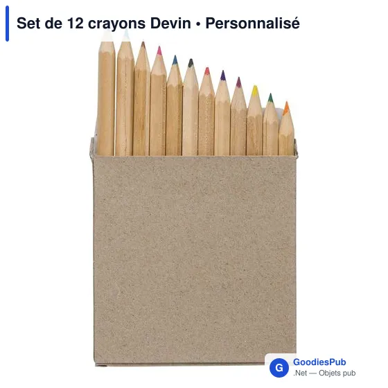 Set de 12 crayons personnalisables avec logo - Devin - Image 2