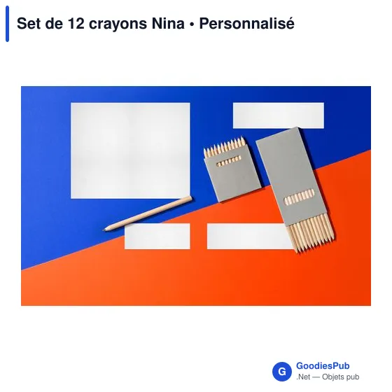 Set de 12 crayons personnalisables Nina avec logo - Image 2