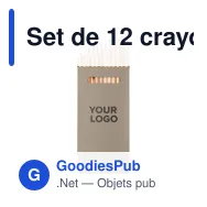 Set de 12 crayons personnalisables Nina avec logo - Miniature 3