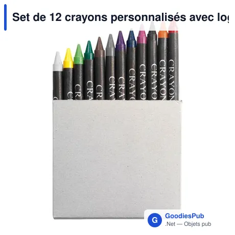 Set de 12 crayons personnalisés avec logo - Paulina