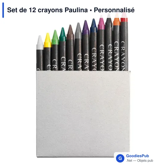 Set de 12 crayons personnalisés avec logo - Paulina - Image 1