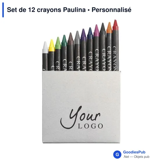 Set de 12 crayons personnalisés avec logo - Paulina - Image 2