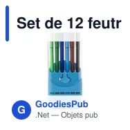 Set de 12 feutres à eau personnalisables avec logo - Evan - Miniature 1