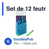 Set de 12 feutres à eau personnalisables avec logo - Evan - Miniature 3