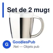 Mugs réutilisables personnalisables en acier inoxydable - Set de 2 Nayaavec logo - Miniature 2
