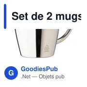 Mugs réutilisables personnalisables en acier inoxydable - Set de 2 Nayaavec logo - Miniature 4