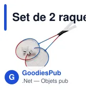 Set de 2 raquettes de badminton personnalisables avec logo - Wendy - Miniature 1