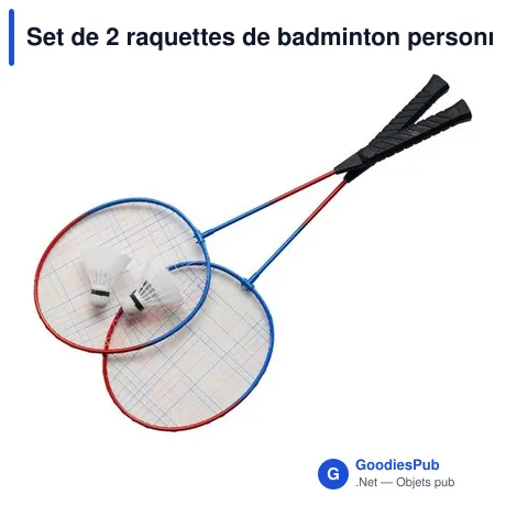 Set de 2 raquettes de badminton personnalisables avec logo - Wendy