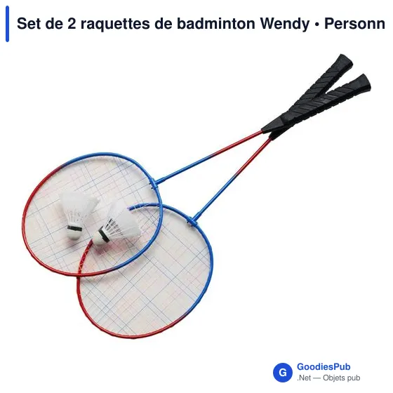 Set de 2 raquettes de badminton personnalisables avec logo - Wendy - Image 1