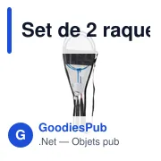 Set de 2 raquettes de badminton personnalisables avec logo - Wendy - Miniature 2