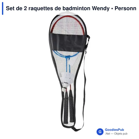 Set de 2 raquettes de badminton personnalisables avec logo - Wendy - Image 2