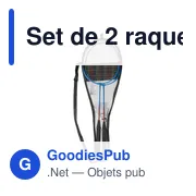 Set de 2 raquettes de badminton personnalisables avec logo - Wendy - Miniature 3