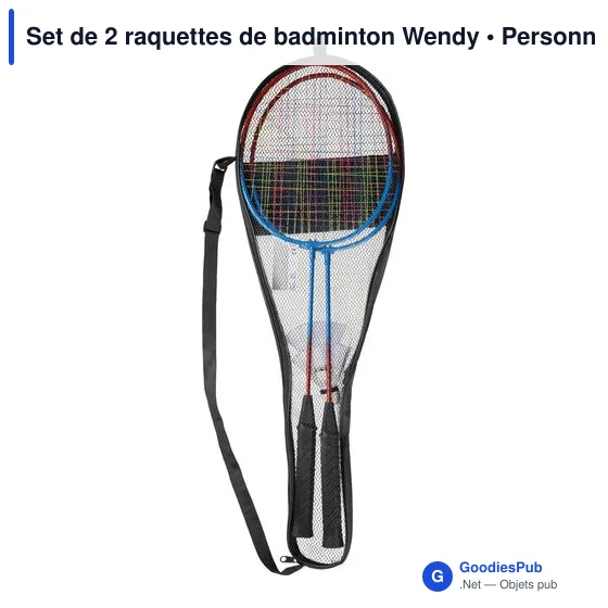 Set de 2 raquettes de badminton personnalisables avec logo - Wendy - Image 3