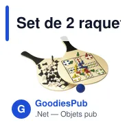 Set de 2 raquettes de plage personnalisables avec logo - Colby - Miniature 2