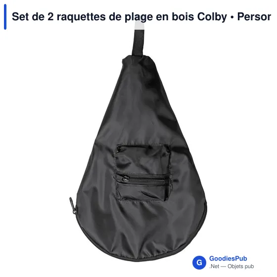 Set de 2 raquettes de plage personnalisables avec logo - Colby - Image 3