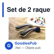 Set de 2 raquettes de plage personnalisables avec logo - Colby - Miniature 4