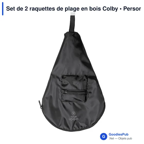Set de 2 raquettes de plage personnalisables avec logo - Colby - Image 5
