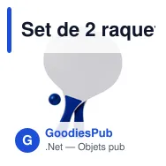 Set de 2 raquettes de plage grand modèle Fabien - Miniature 2