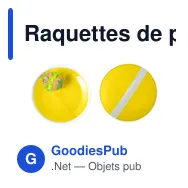 Raquettes de plage personnalisables avec logo - Set de 2 Lottie - Miniature 1