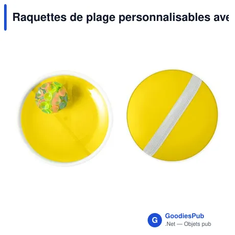 Raquettes de plage personnalisables avec logo - Set de 2 Lottie