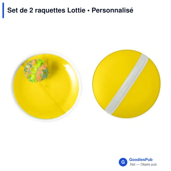 Raquettes de plage personnalisables avec logo - Set de 2 Lottie - Image 1