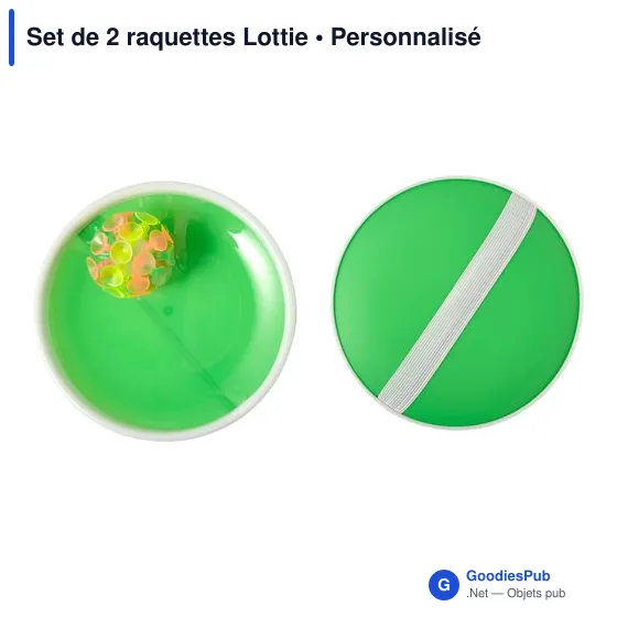 Raquettes de plage personnalisables avec logo - Set de 2 Lottie - Image 2