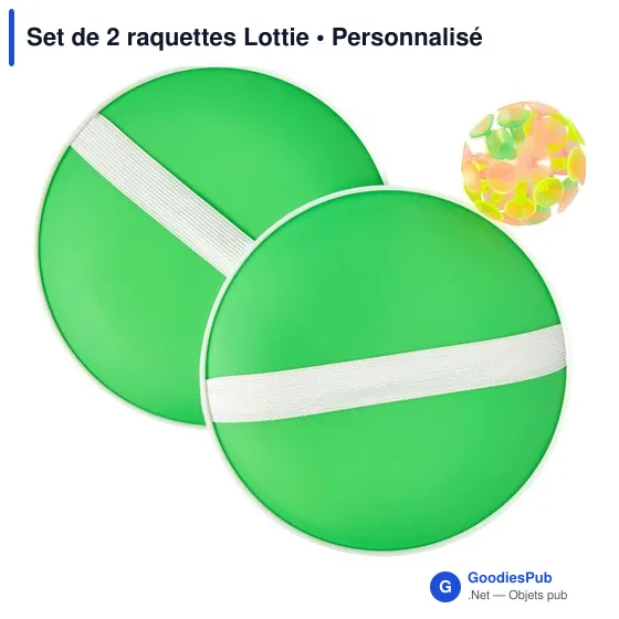 Raquettes de plage personnalisables avec logo - Set de 2 Lottie - Image 3