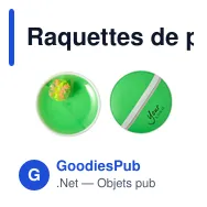 Raquettes de plage personnalisables avec logo - Set de 2 Lottie - Miniature 5