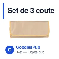 Set de 3 couteaux de service personnalisables Evelisse avec logo - Miniature 1