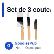 Set de 3 couteaux de service personnalisables Evelisse avec logo - Miniature 2