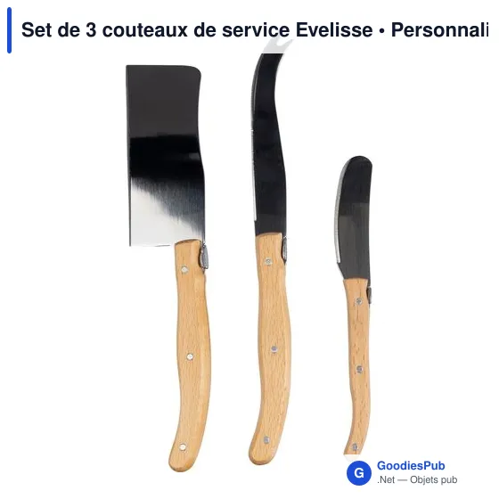 Set de 3 couteaux de service personnalisables Evelisse avec logo - Image 2