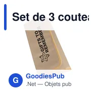 Set de 3 couteaux de service personnalisables Evelisse avec logo - Miniature 11