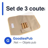 Set de 3 couteaux de service personnalisables Evelisse avec logo - Miniature 3