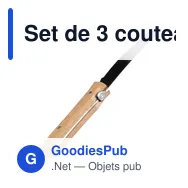 Set de 3 couteaux de service personnalisables Evelisse avec logo - Miniature 4