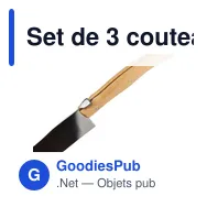 Set de 3 couteaux de service personnalisables Evelisse avec logo - Miniature 5