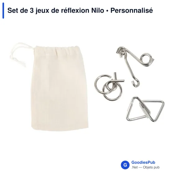 Jeux de réflexion personnalisables Nilo avec logo - Set de 3 - Image 1