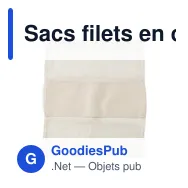 Sacs filets en coton personnalisables pour fruits et légumes - Adeleavec logo - Miniature 1