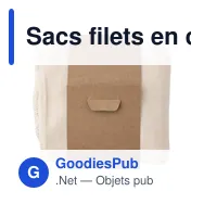 Sacs filets en coton personnalisables pour fruits et légumes - Adeleavec logo - Miniature 3